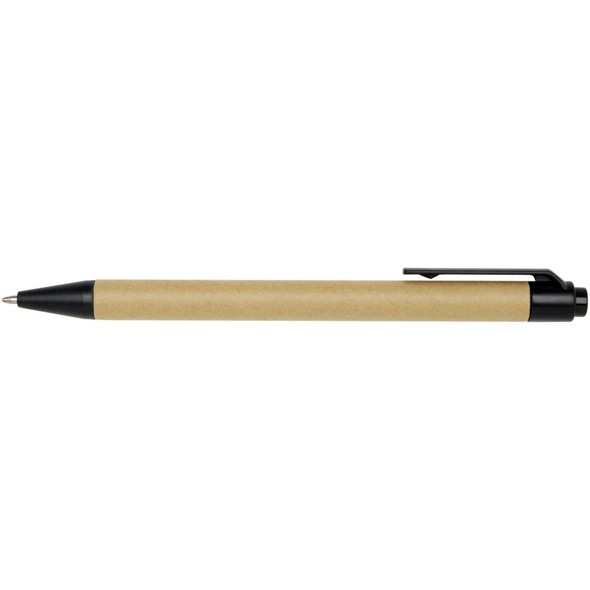 Flipper sticky notepad with ballpoint pen (black ink) – Natural front view