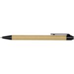Flipper sticky notepad with ballpoint pen (black ink) – Natural front view