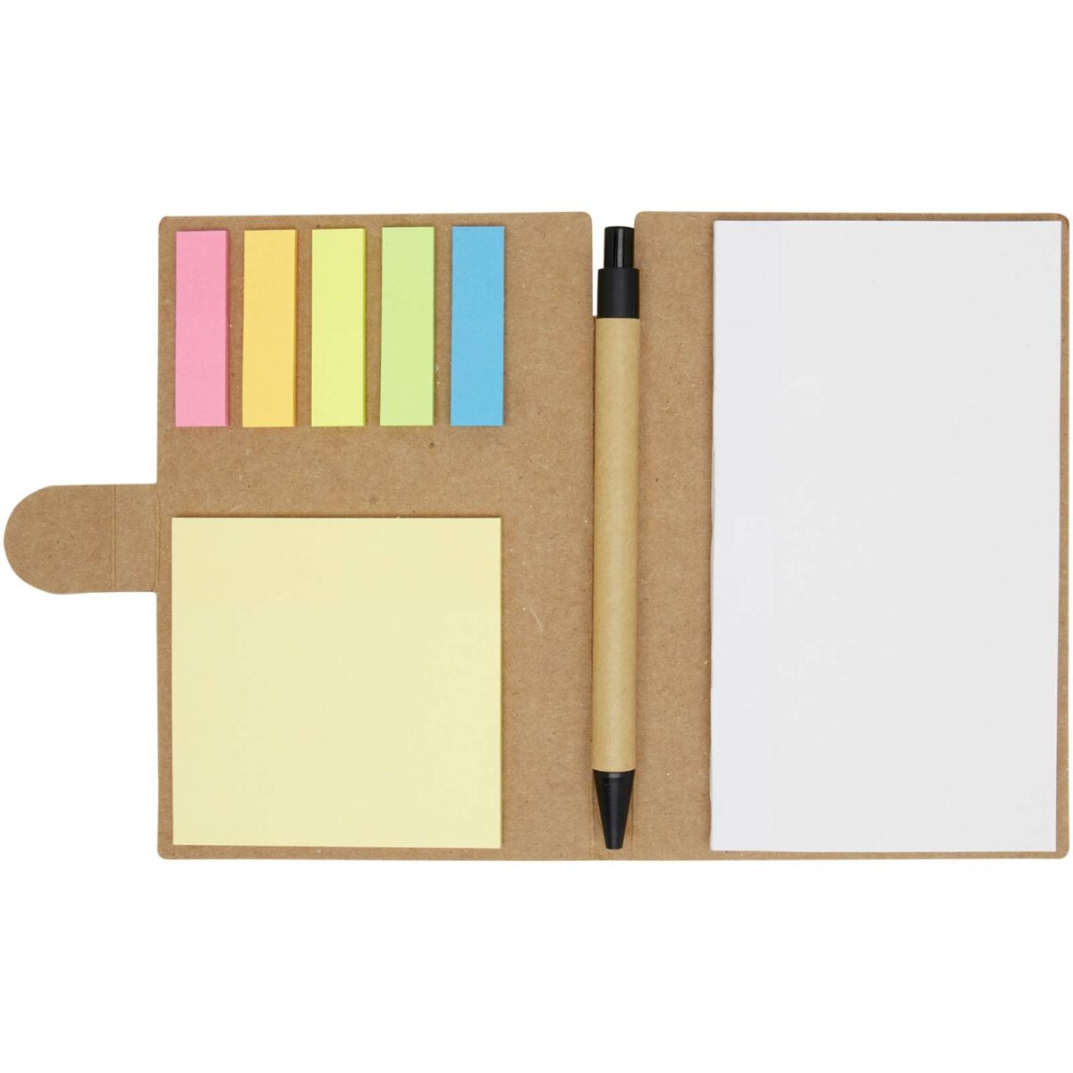 Swift sticky notes booklet with ballpoint pen (black ink) – Natural extra view