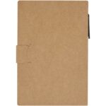 Swift sticky notes booklet with ballpoint pen (black ink) – Natural front view