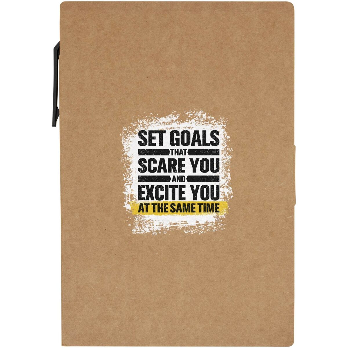 Swift sticky notes booklet with ballpoint pen (black ink) – Natural with logo
