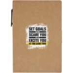 Swift sticky notes booklet with ballpoint pen (black ink) – Natural with logo
