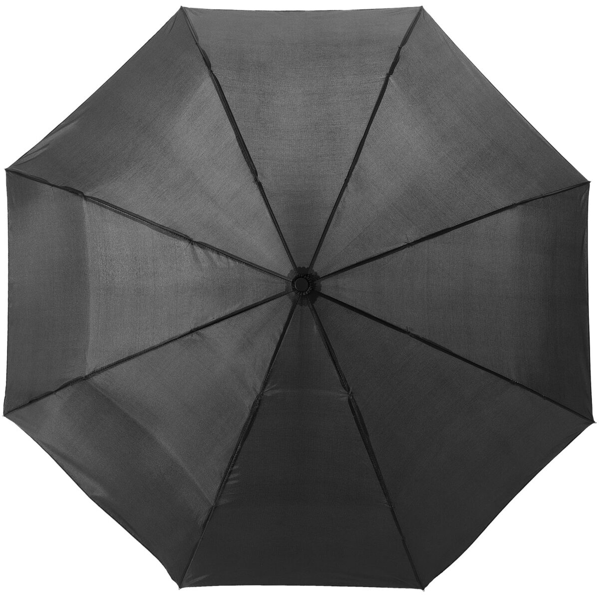 Alex 21.5" foldable auto open/close umbrella – Solid black front view