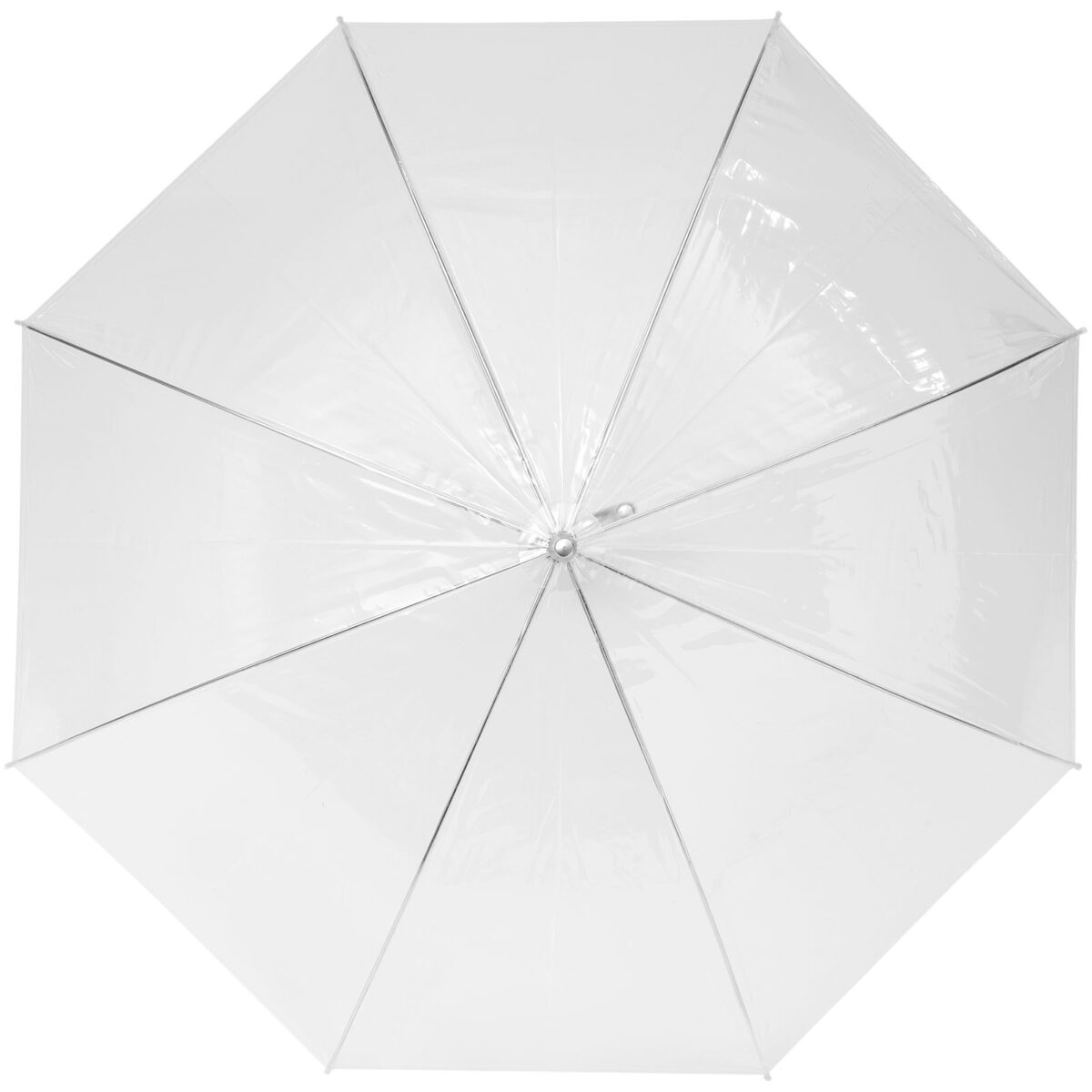Kate 23" transparent auto open umbrella – Transparent white front view
