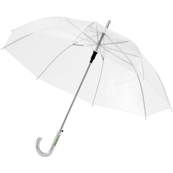 Kate 23" transparent auto open umbrella – Transparent white with logo