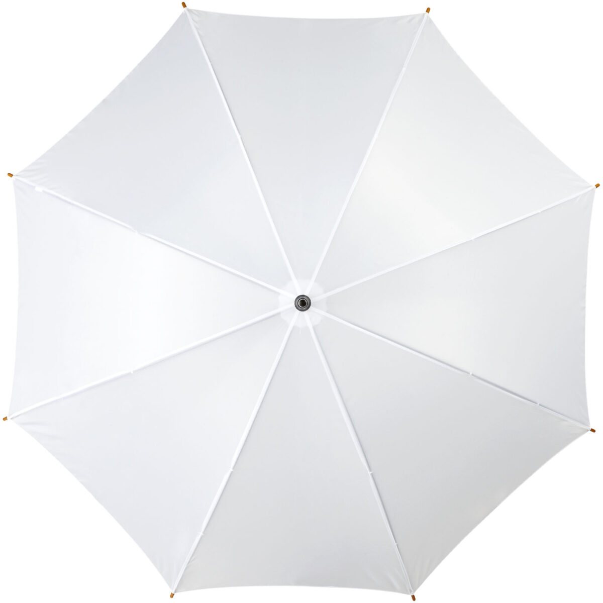 Kyle 23" auto open umbrella wooden shaft and handle – White front view