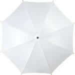 Kyle 23" auto open umbrella wooden shaft and handle – White front view