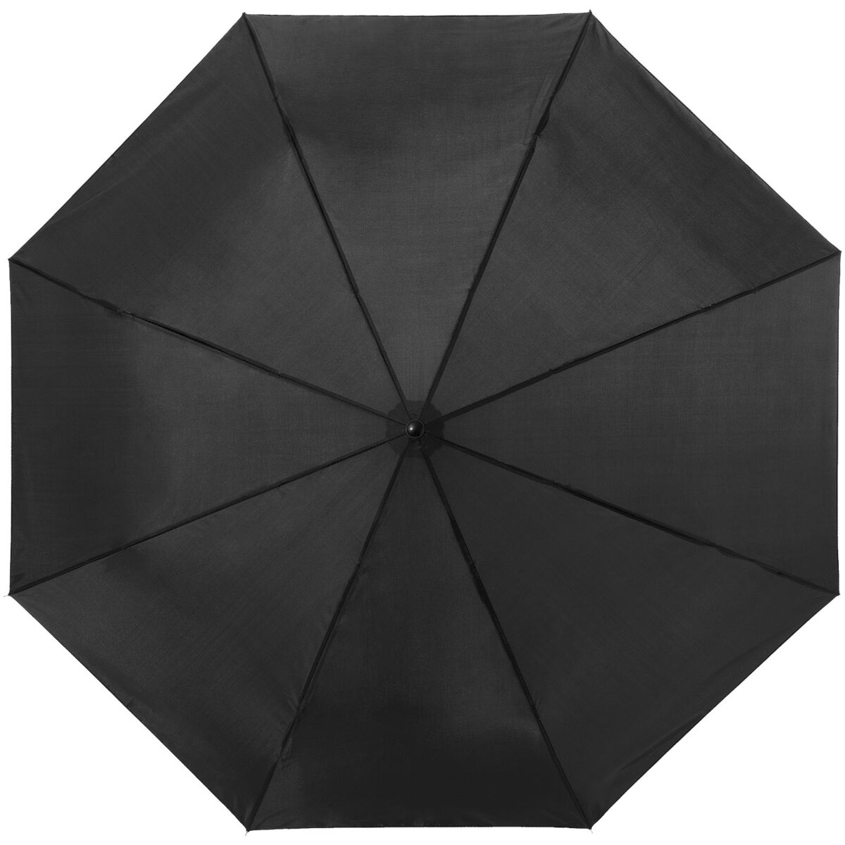 Ida 21.5" foldable umbrella – Solid black front view