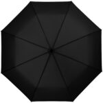 Wali 21" foldable auto open umbrella – Solid black front view