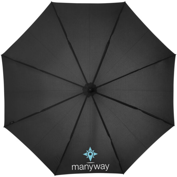 Noon 23" auto open windproof umbrella – Solid black with logo