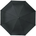 Bo 21" foldable auto open/close recycled PET umbrella – Solid black front view