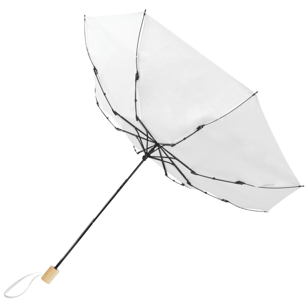 Birgit 21'' foldable windproof recycled PET umbrella – White extra view