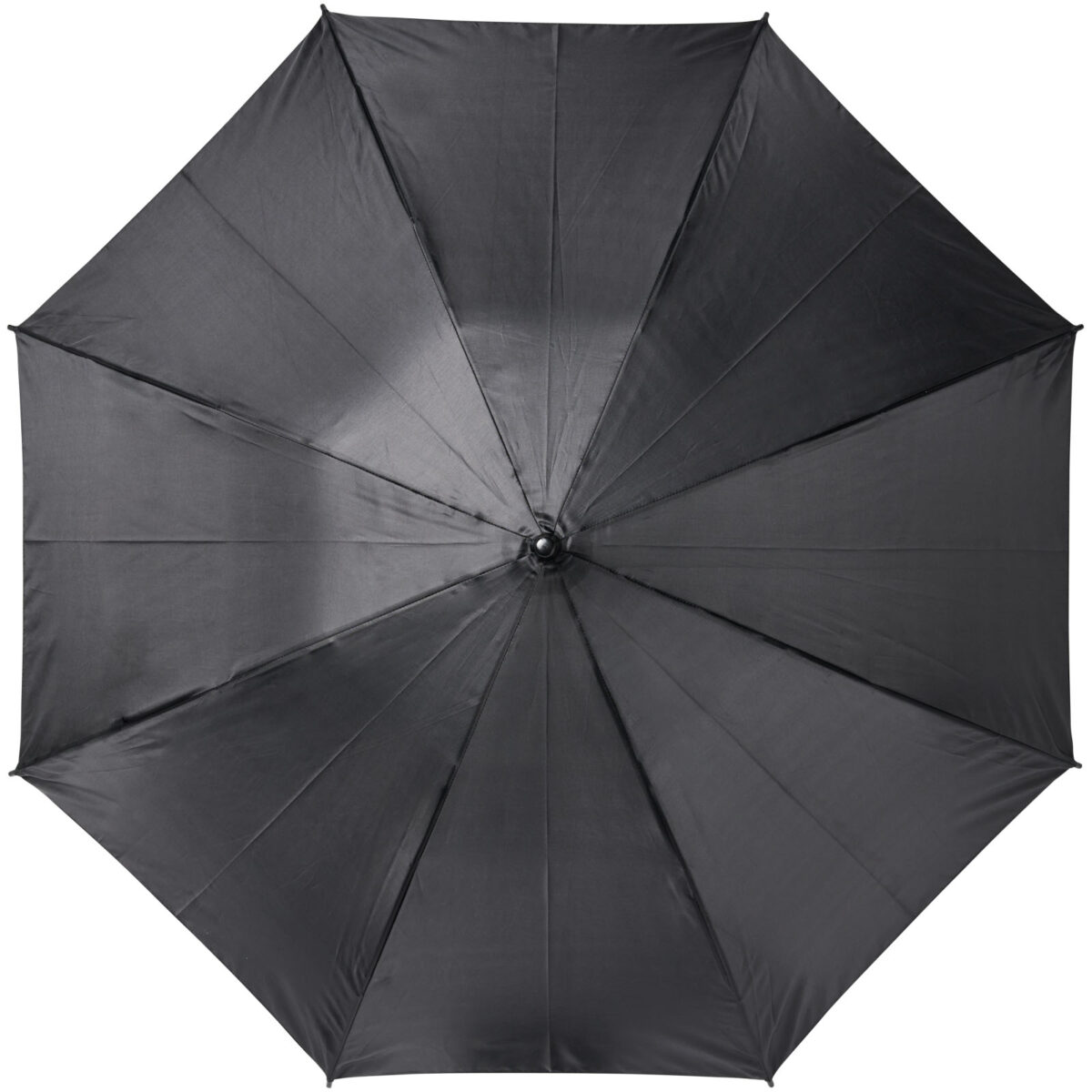 Bella 23" auto open windproof umbrella – Solid black front view