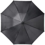 Bella 23" auto open windproof umbrella – Solid black front view