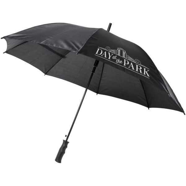Bella 23" auto open windproof umbrella – Solid black with logo