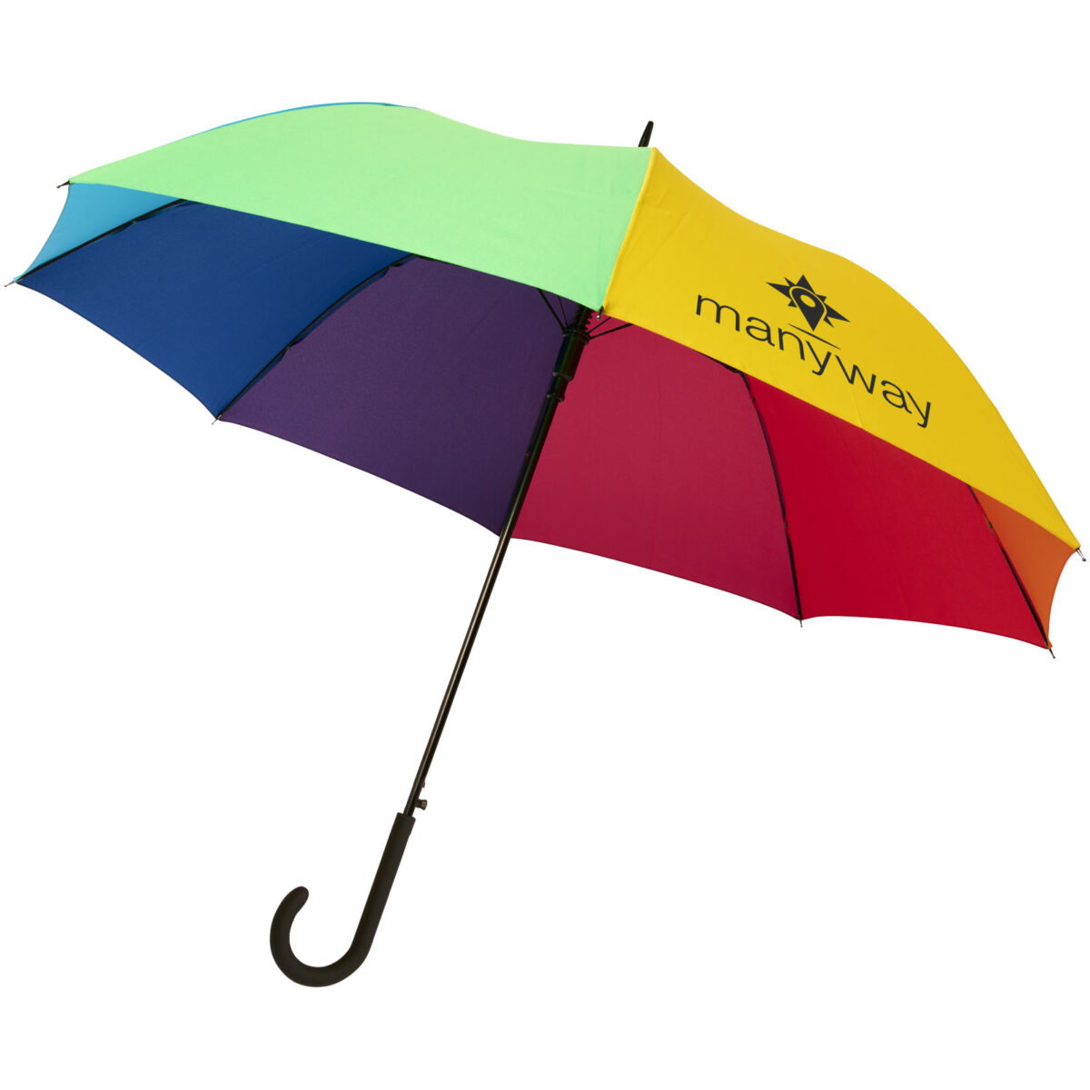 Sarah 23" auto open windproof umbrella – Rainbow with logo