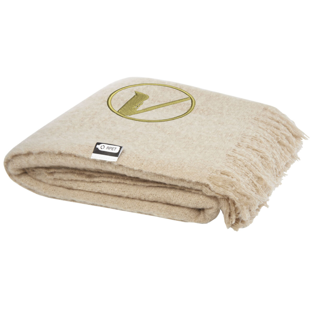 Ivy GRS certified RPET blanket – Beige with logo