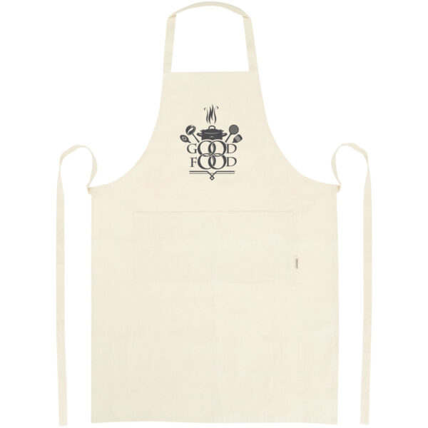 Orissa 200 g/m² organic cotton apron – Natural with logo