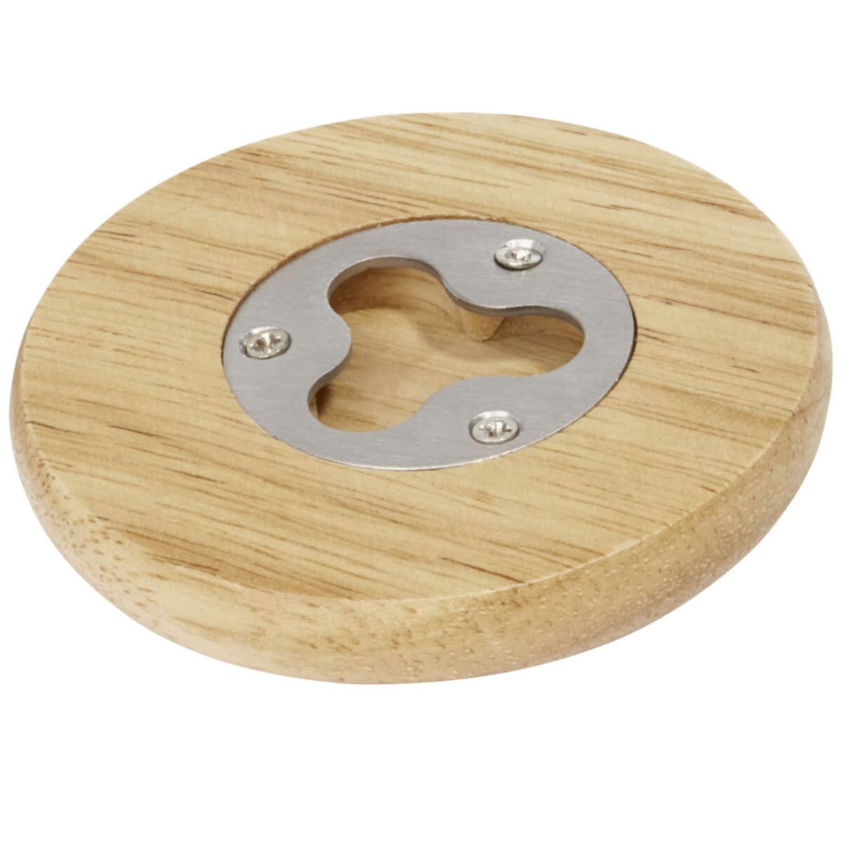 Scoll wooden coaster with bottle opener – Natural extra view