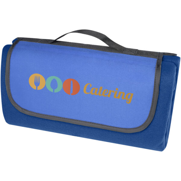 Salvie recycled plastic picnic blanket – Royal blue with logo
