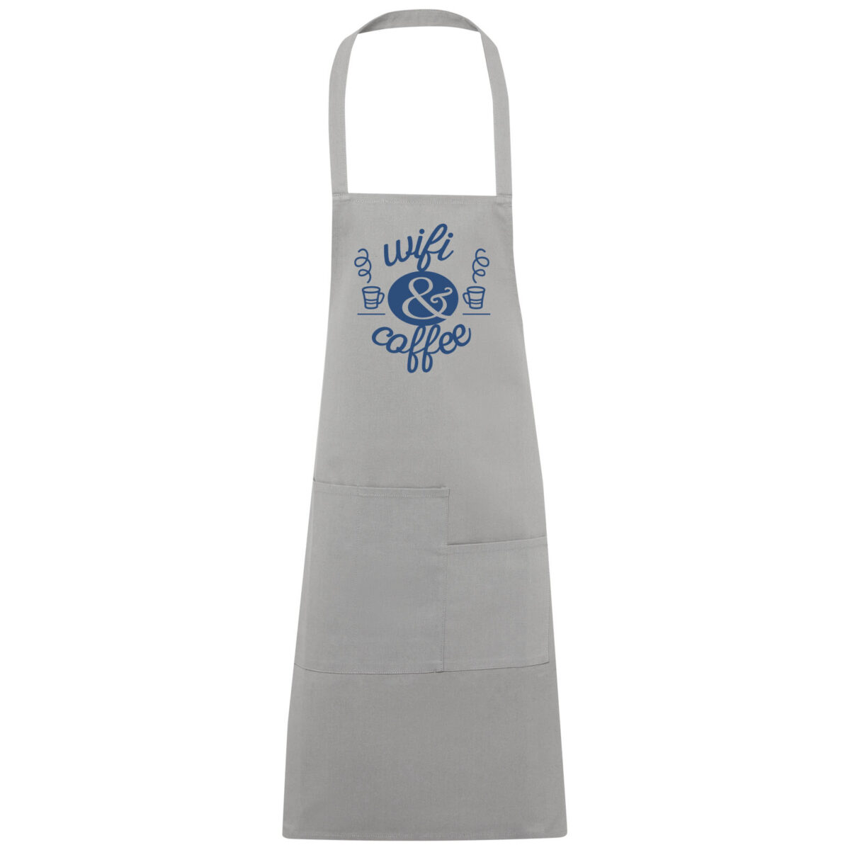 Khana 280 g/m² cotton apron – Grey with logo