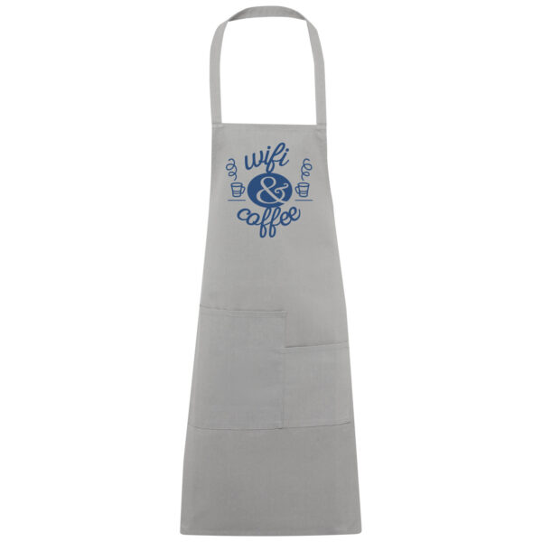 Khana 280 g/m² cotton apron – Grey with logo