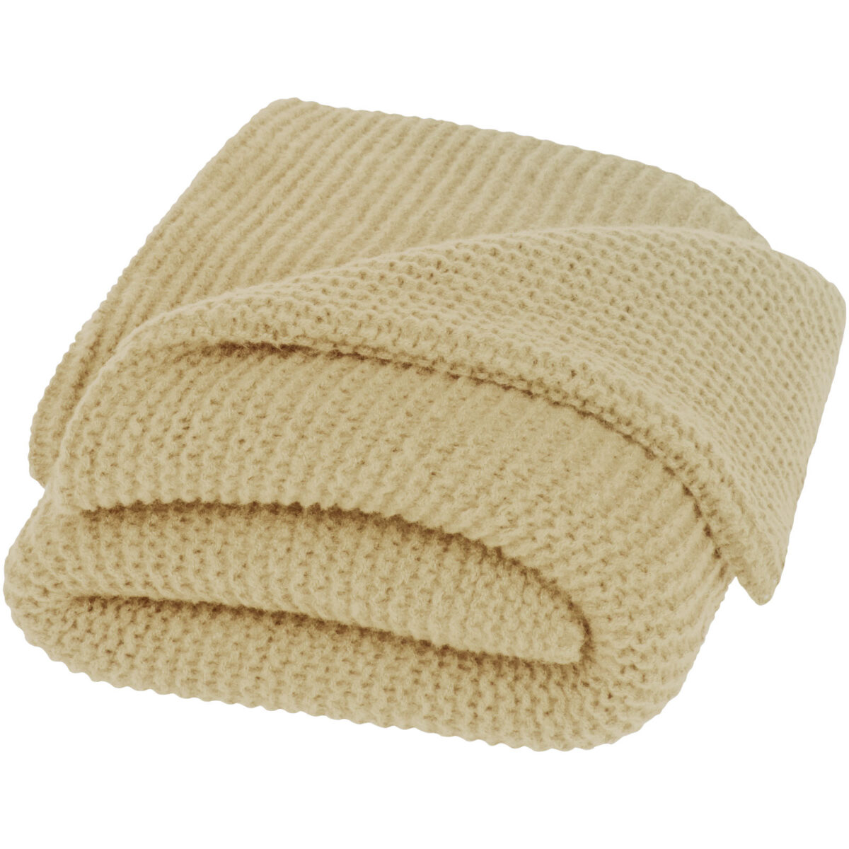 Suzy 150 x 120 cm GRS polyester knitted blanket – Beige extra view