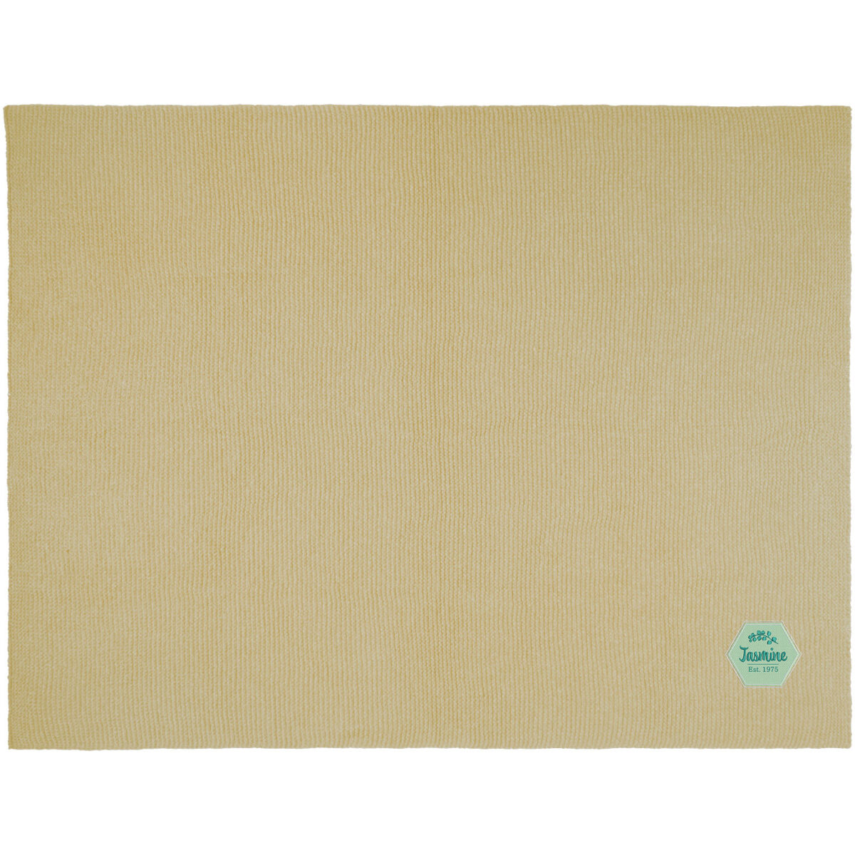 Suzy 150 x 120 cm GRS polyester knitted blanket – Beige with logo
