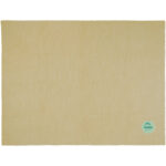 Suzy 150 x 120 cm GRS polyester knitted blanket – Beige with logo