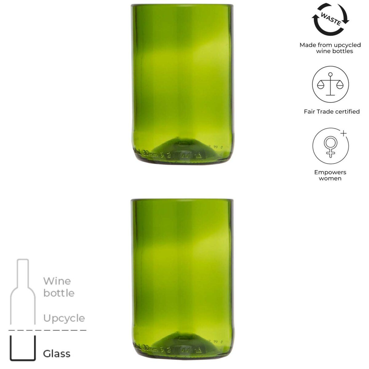Originalhome 280 ml drinking glass set – Green extra view