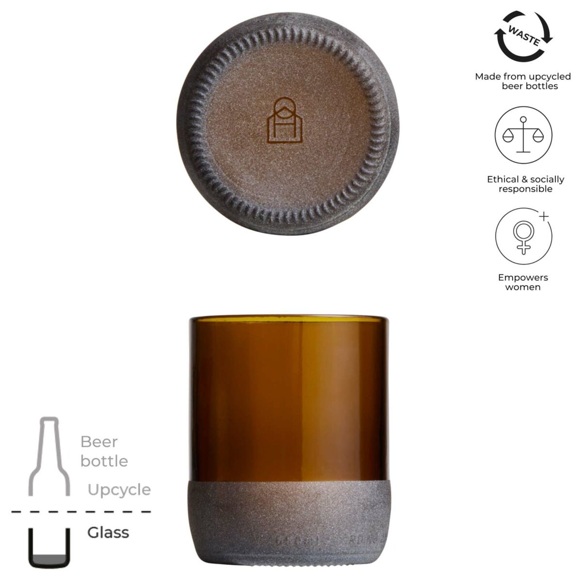 Originalhome 160 ml drinking glass set – Brown extra view