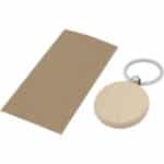 Giovanni beech wood round keychain – Natural extra view