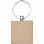 Gioia beech wood squared keychain – Natural front view