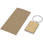 Neta bamboo rectangular keychain – Natural extra view