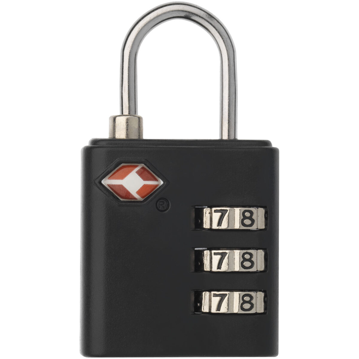 Kingsford TSA luggage lock – Solid black front view