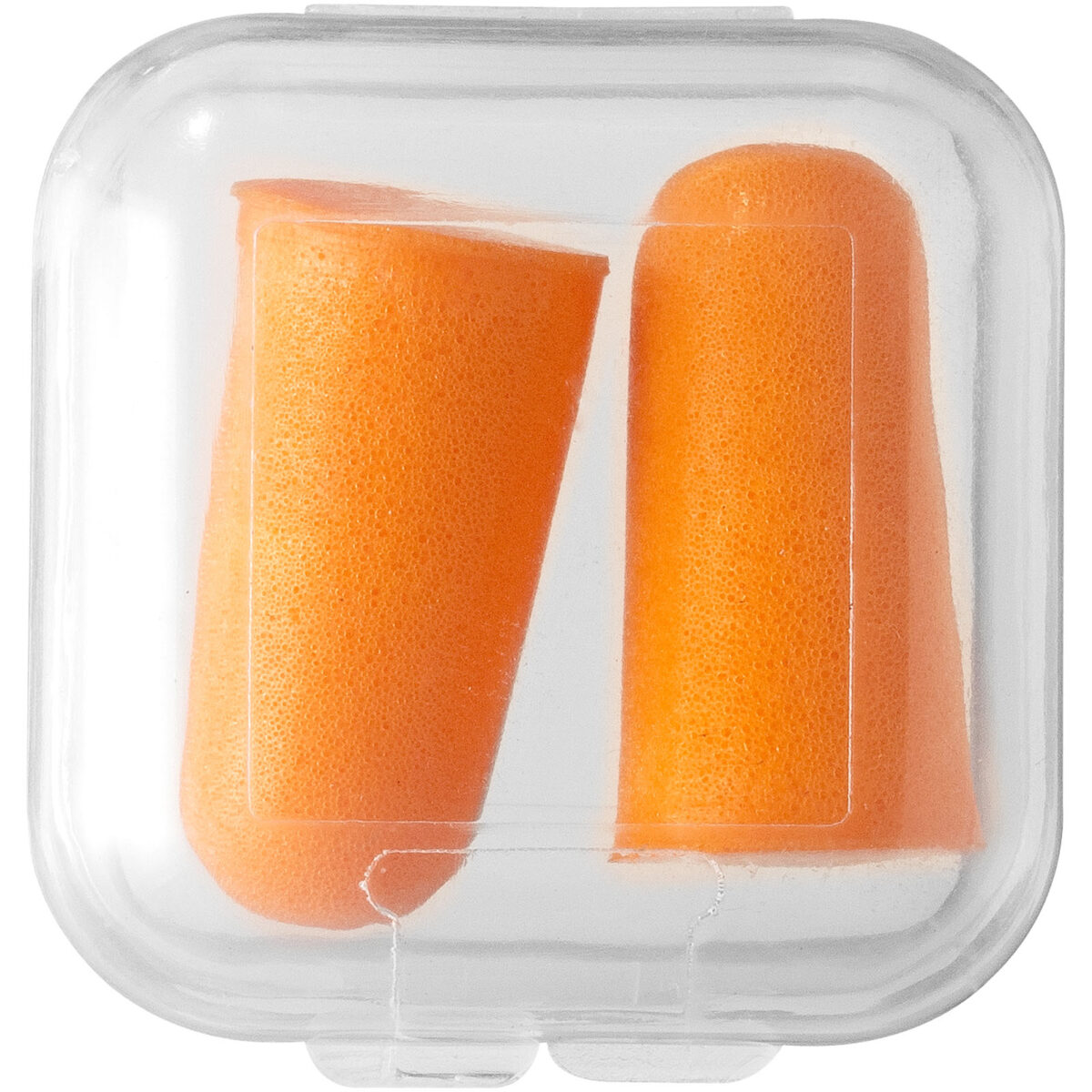 Serenity earplugs with travel case – Orange front view