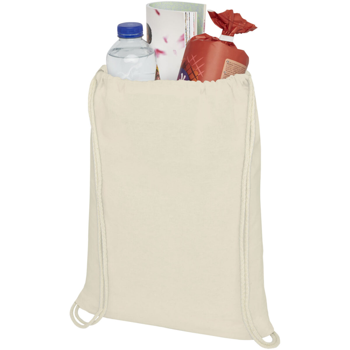 Oregon 100 g/m² cotton drawstring bag 5L – Natural extra view