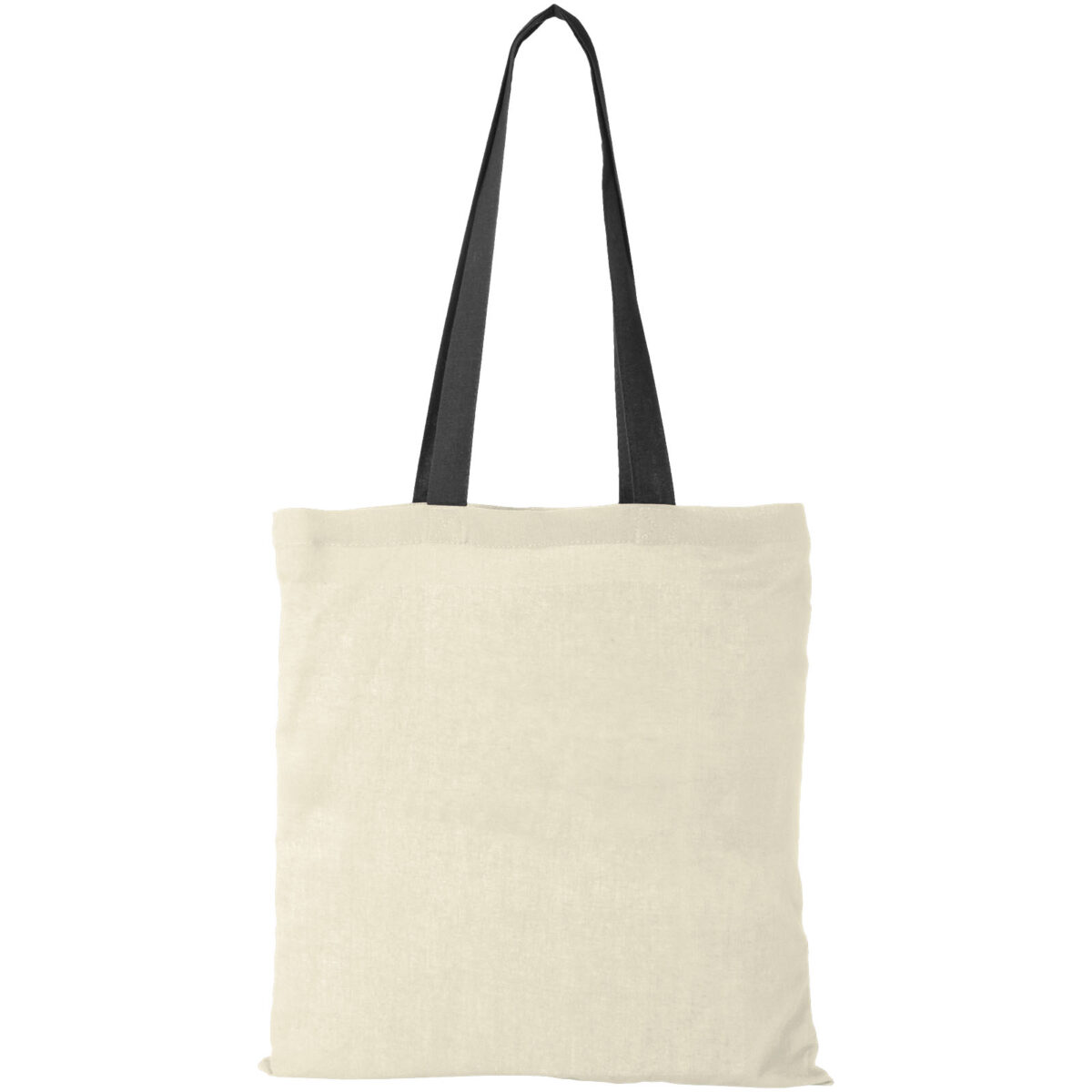 Nevada 100 g/m² cotton tote bag coloured handles 7L – Natural front view