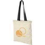 Nevada 100 g/m² cotton tote bag coloured handles 7L – Natural with logo