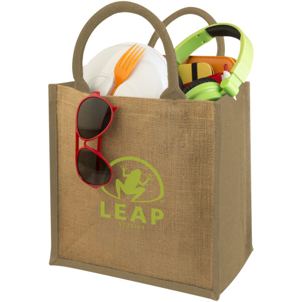 Chennai jute tote bag 16L – Natural with logo