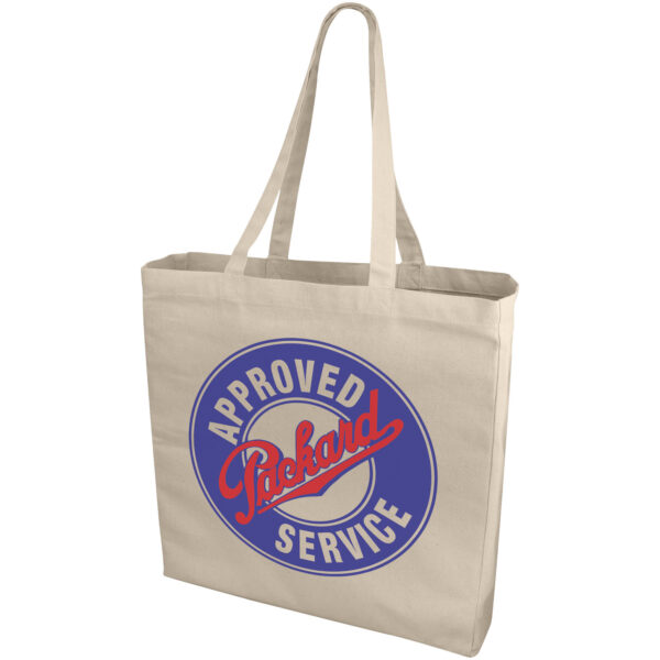 Odessa 220 g/m² cotton tote bag 13L – Natural with logo