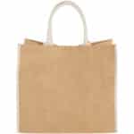 Harry coloured edge jute tote bag 25L – Natural front view