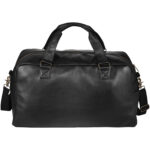Oxford weekend travel duffel bag 25L – Solid black back view