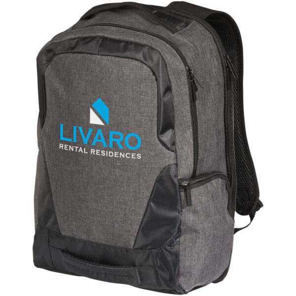 Overland 17" TSA laptop backpack 18L – Charcoal with logo