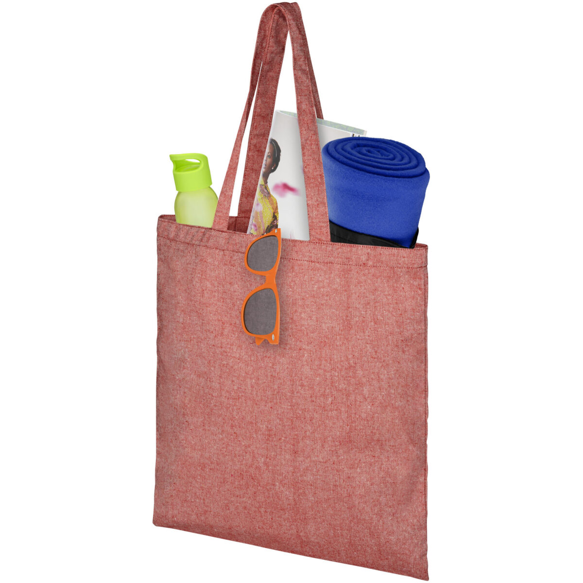 Pheebs 150 g/m² recycled tote bag 7L – Heather red extra view