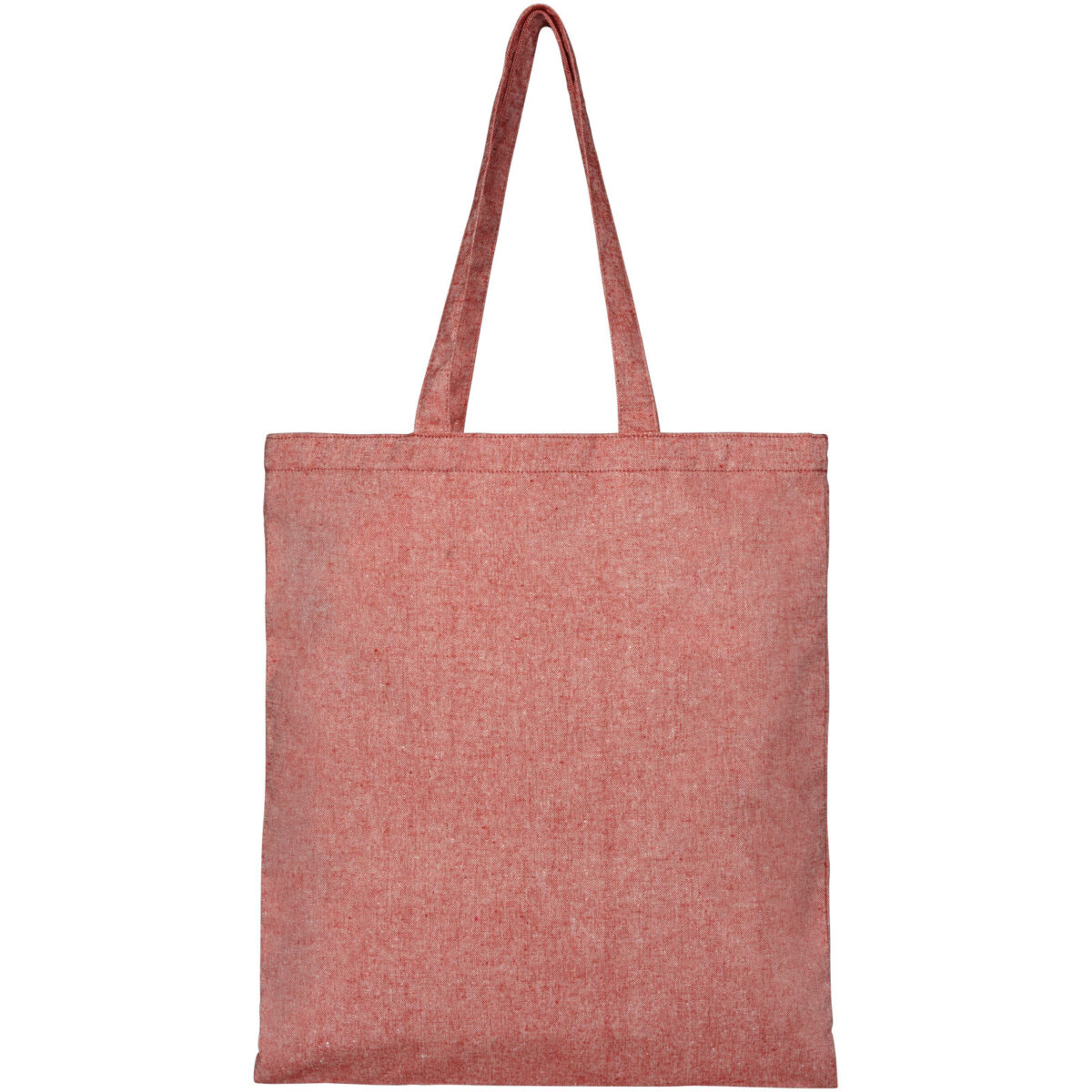 Pheebs 150 g/m² recycled tote bag 7L – Heather red front view