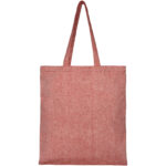 Pheebs 150 g/m² recycled tote bag 7L – Heather red front view