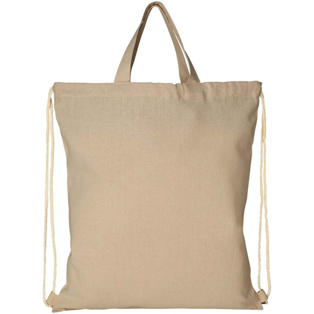Pheebs 210 g/m² recycled drawstring bag 6L – Natural front view