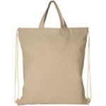Pheebs 210 g/m² recycled drawstring bag 6L – Natural front view