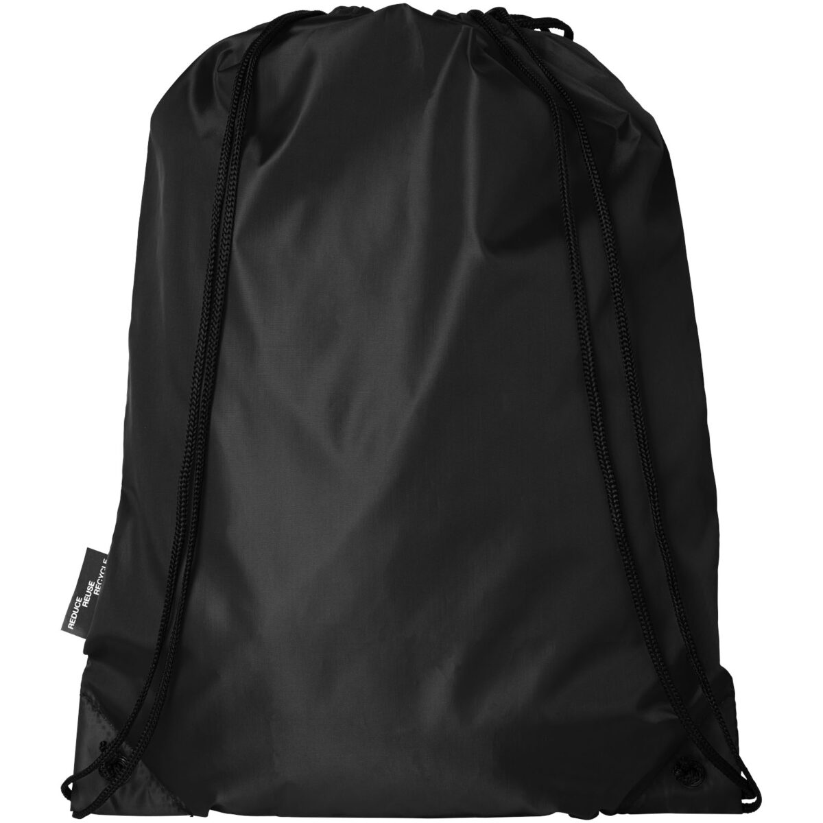 Oriole RPET drawstring bag 5L – Solid black back view